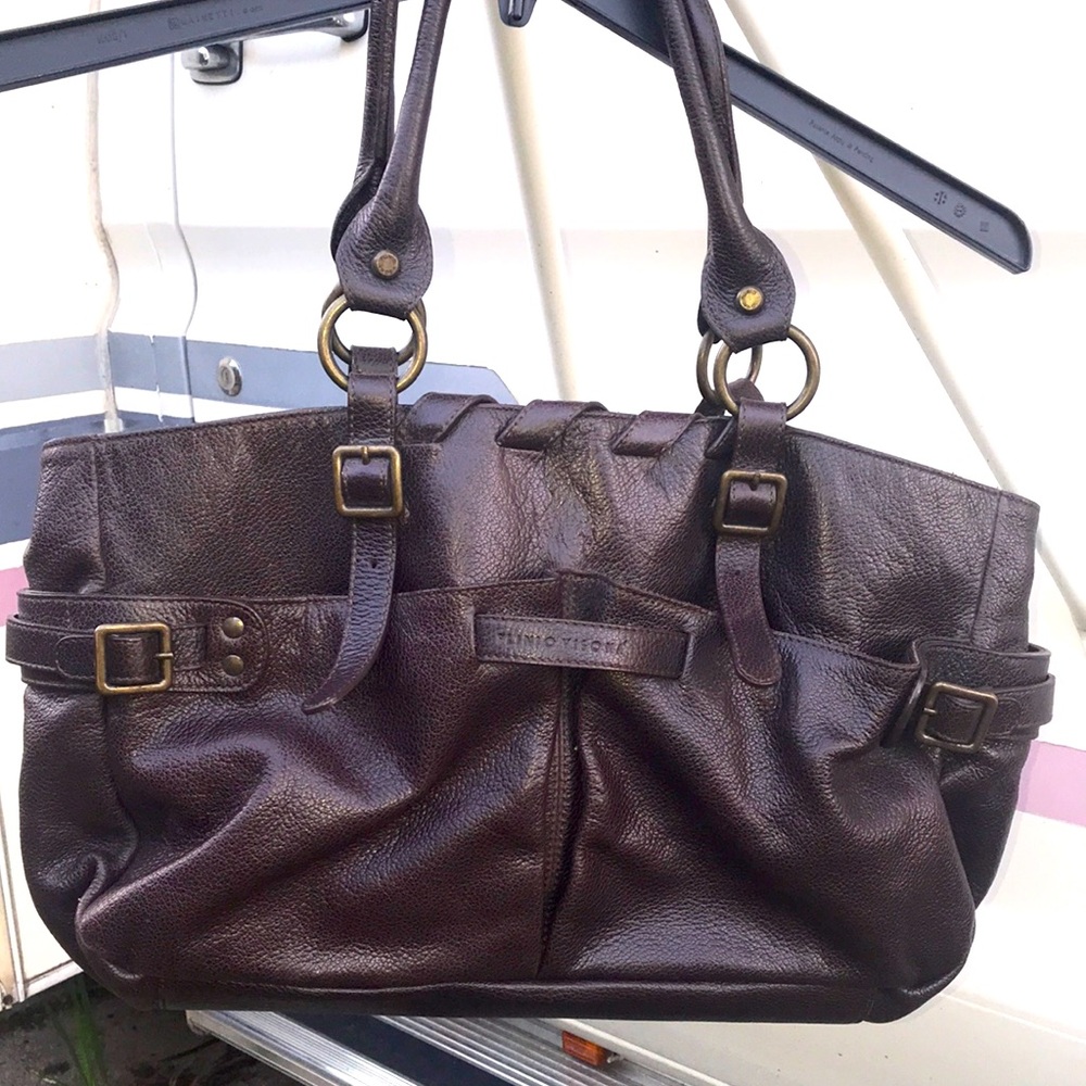 XL PLINIO VISONA SOFT PEBBLE LEATHER BAG ITALY